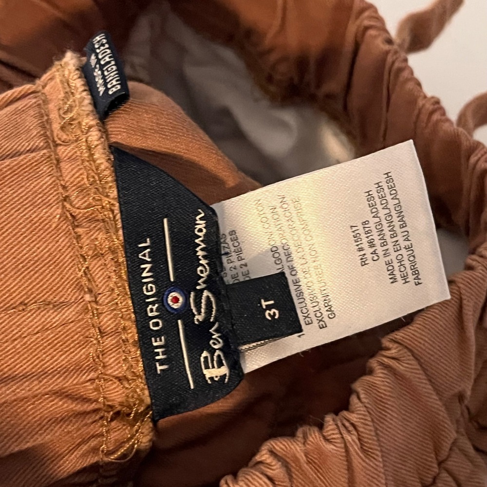 Ben Sherman Boys Rust Brown Twill‎ Jogger Pants Elastic Waist Size 3T - Picture 4 of 4